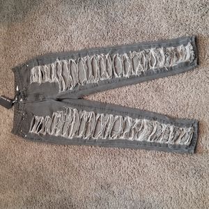 Fashion Nova Factory Distressed Jeans sz S
